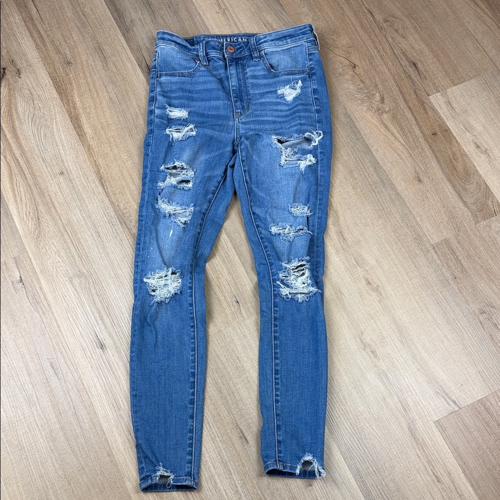 American Eagle‎ Outfitters Ripped Super Hi-Rise Jegging Skinny Jeans. Size 6R